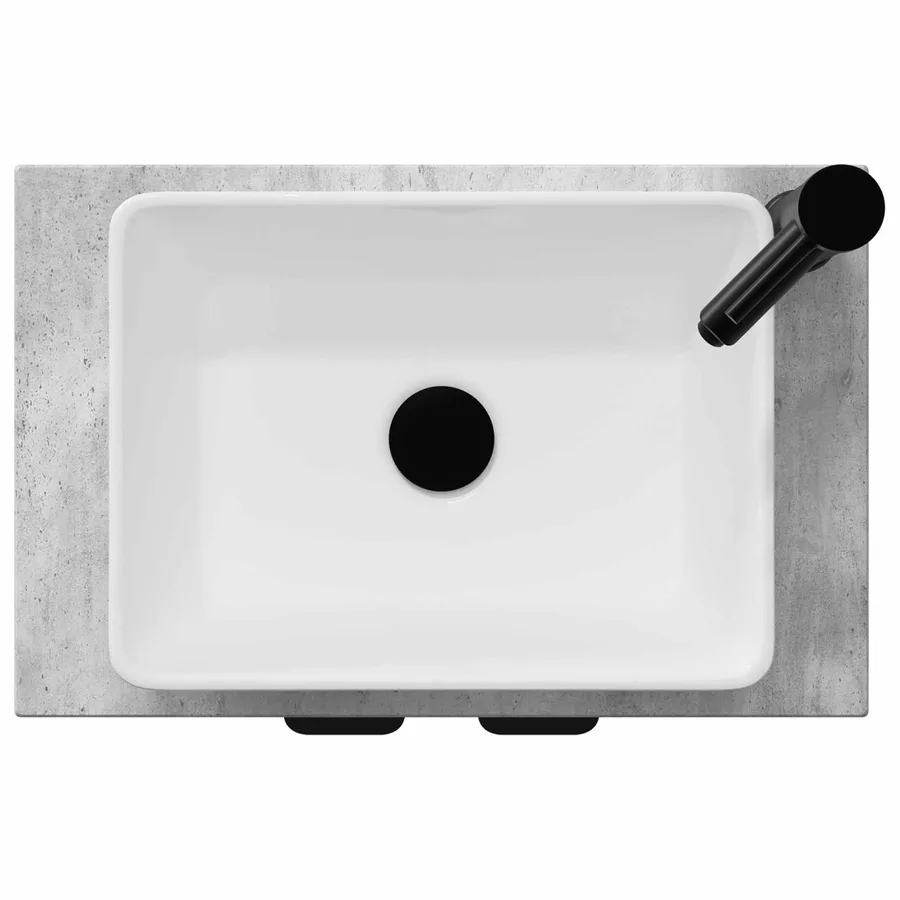 Meuble de salle de bain avec évier Gris béton 54 x 35 x 83 cm - 7