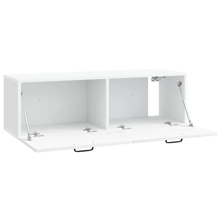 Meuble TV mural Blanc 98 x 31 x 30 cm Bois d'ingénierie - 5