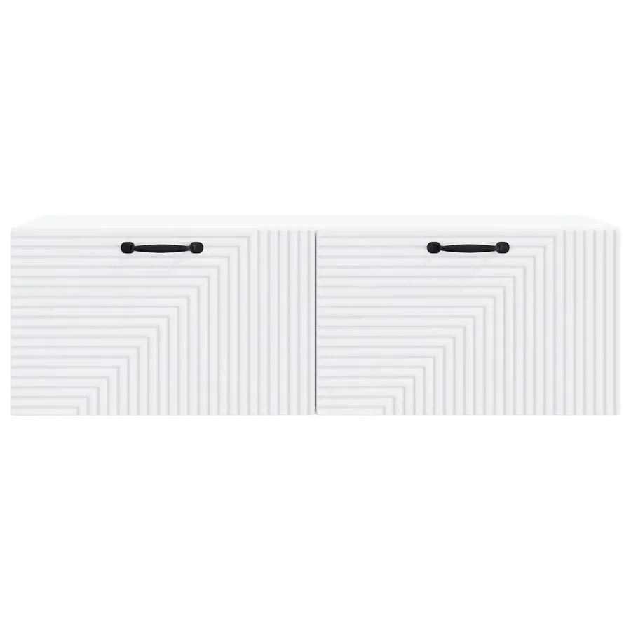 Meuble TV mural Blanc 98 x 31 x 30 cm Bois d'ingénierie - 6