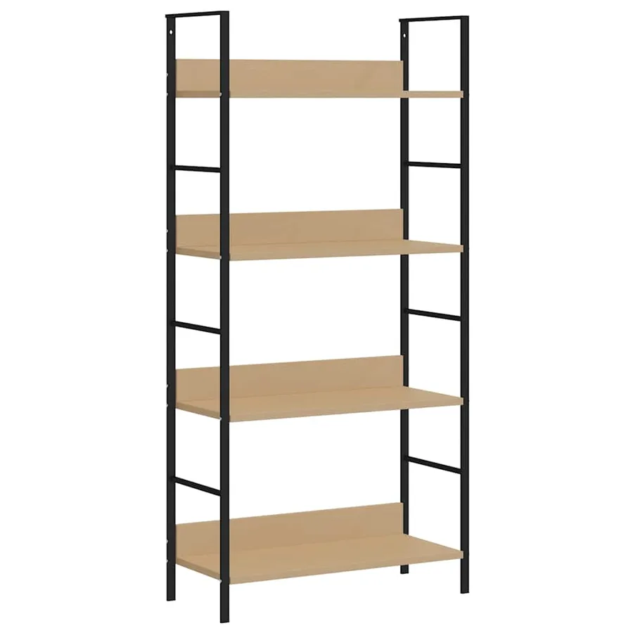 Bibliothèque à 4 niveaux chêne 60x27,6x124,5 cm bois ingénierie - 2