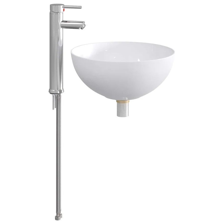 Lavabo de salle de bains Chrome 35,5 x 35,5 x 14,5 cm métal - 2