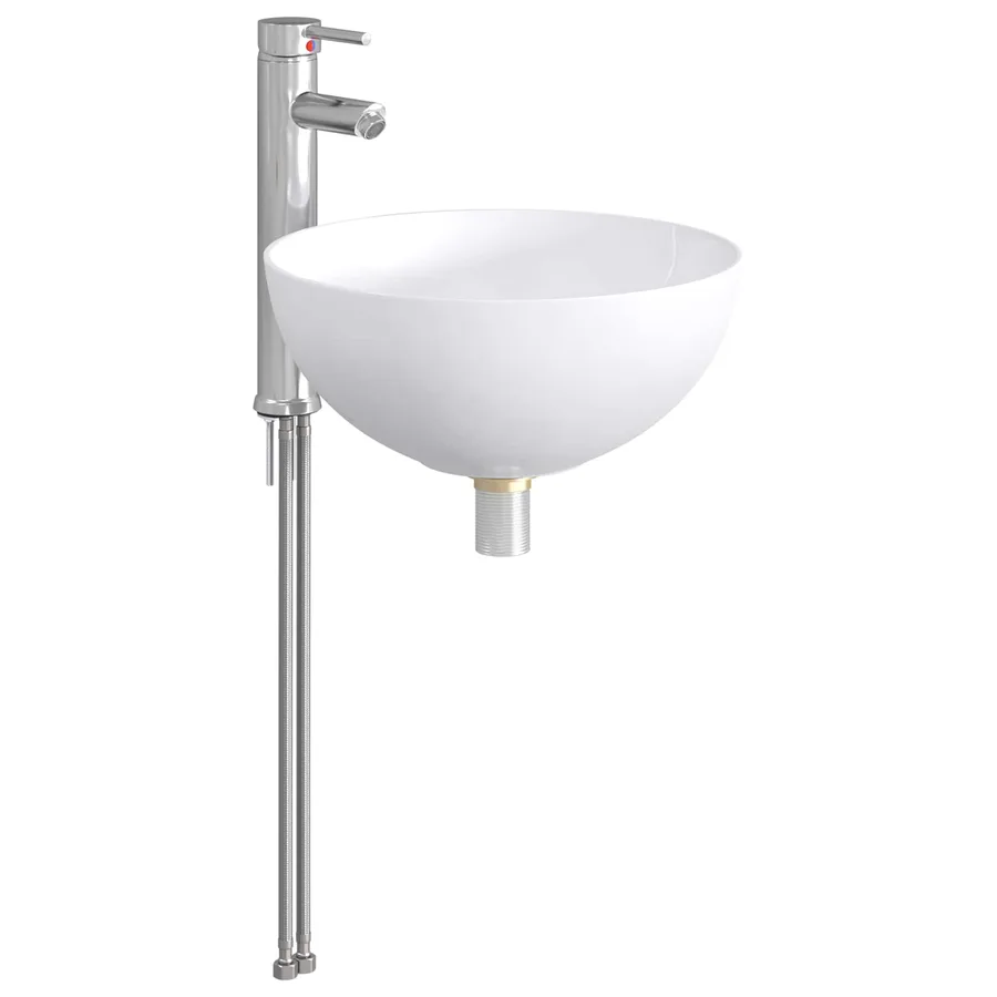 Lavabo de salle de bains Chrome 35,5 x 35,5 x 14,5 cm métal - 4
