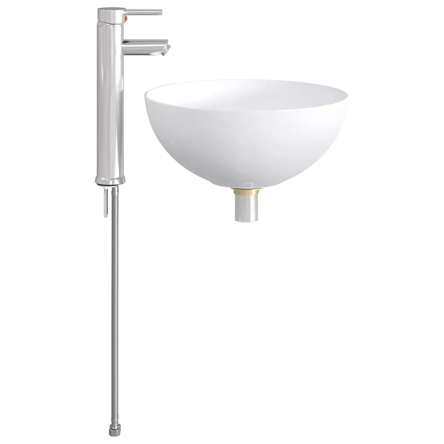 Lavabo de salle de bains Chrome 35,5 x 35,5 x 14,5 cm métal - 5
