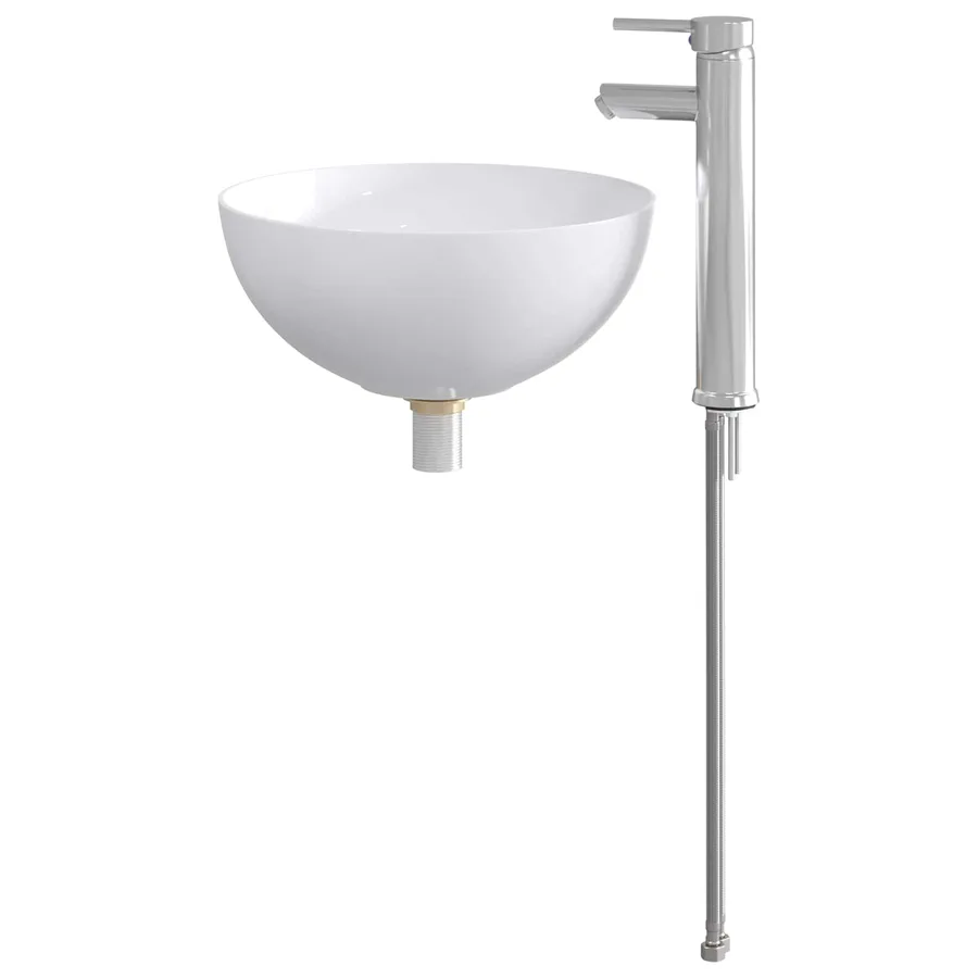 Lavabo de salle de bains Chrome 35,5 x 35,5 x 14,5 cm métal - 6