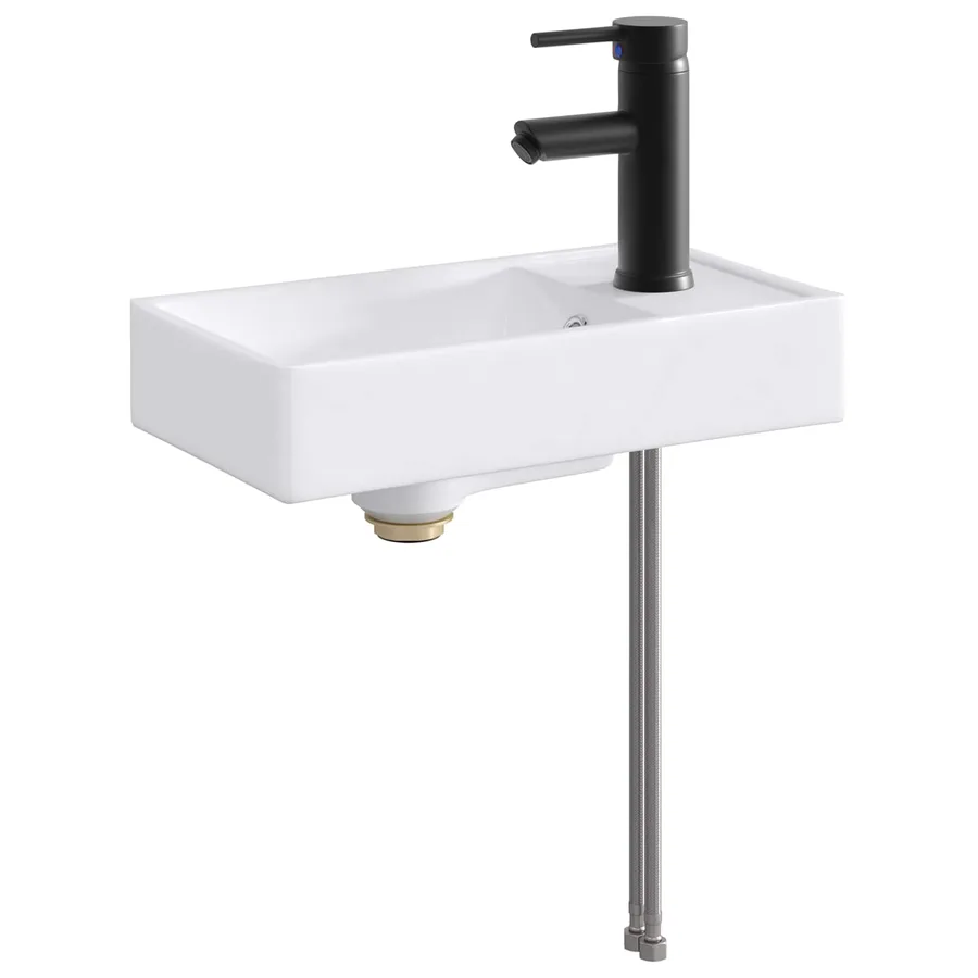 Lavabo de salle de bains Noir Mat 40,5 x 22,5 x 11,5 cm métal - 2