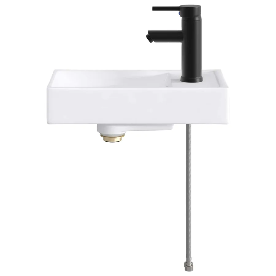 Lavabo de salle de bains Noir Mat 40,5 x 22,5 x 11,5 cm métal - 4