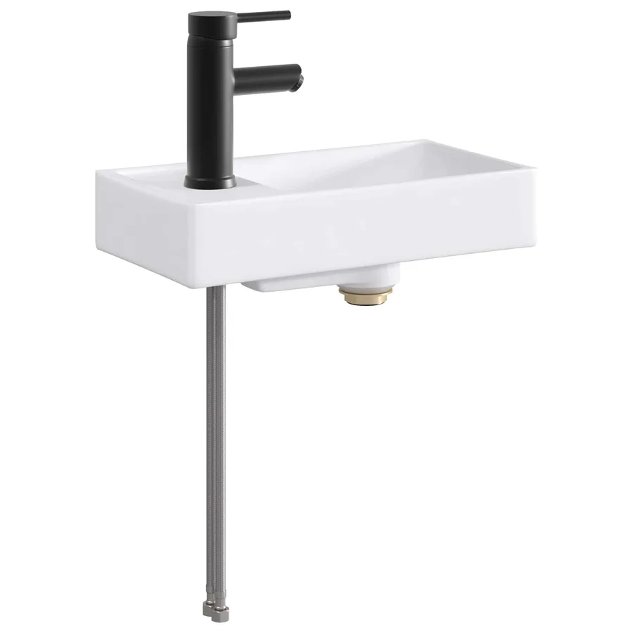 Lavabo de salle de bains Noir Mat 40,5 x 22,5 x 11,5 cm métal - 6