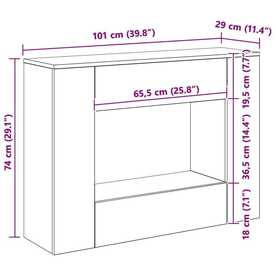 Table console 101 x 29 x 74 cm Marron - 9