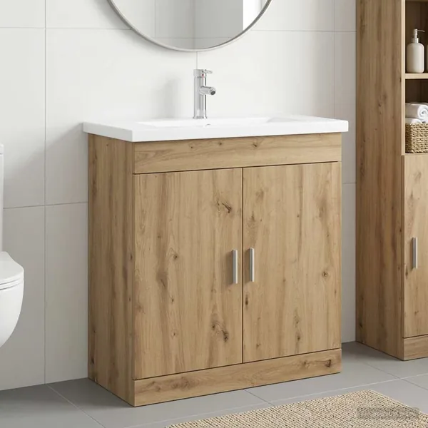 Ensemble de mobilier de salle de bain Chêne artisanal