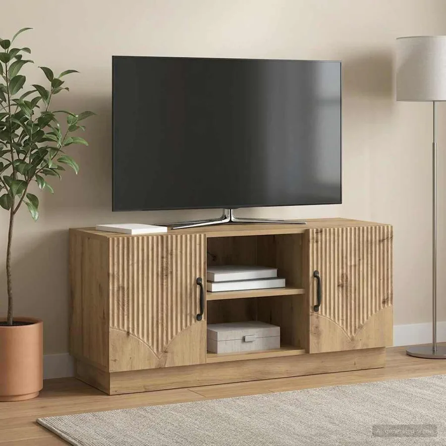 Meuble TV 102 x 34,5 x 47 cm Chêne artisanal Bois d'ingénierie - 4