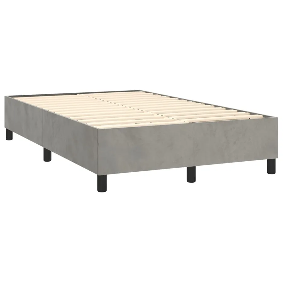 Sommier à lattes de lit matelas et LED Gris clair 120x200 cm - 5