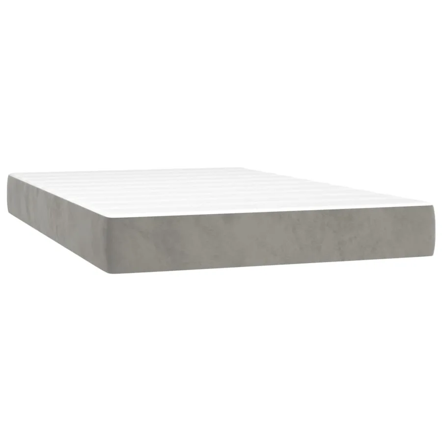 Sommier à lattes de lit matelas et LED Gris clair 120x200 cm - 6