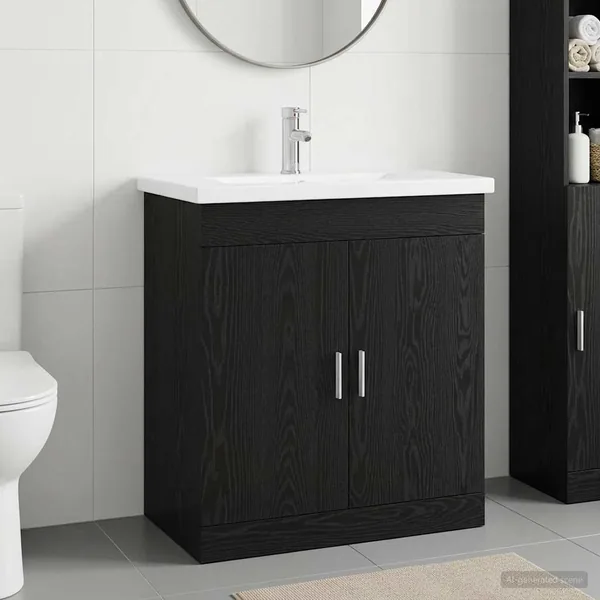Ensemble de mobilier de salle de bain Chêne noir