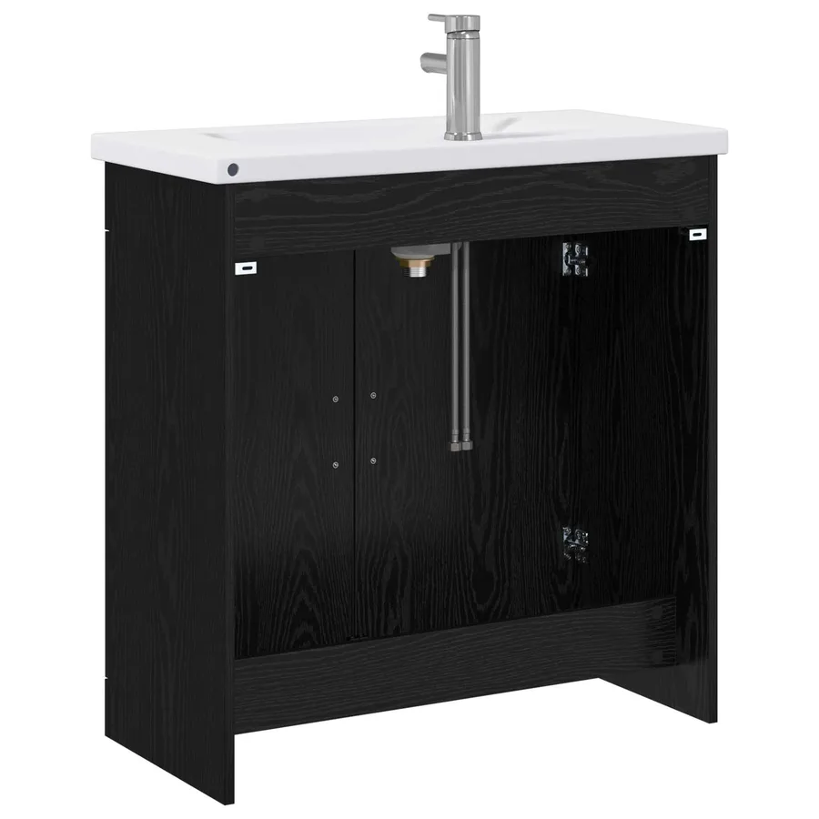 Ensemble de mobilier de salle de bain Chêne noir - 7