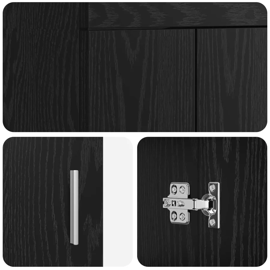 Ensemble de mobilier de salle de bain Chêne noir - 8