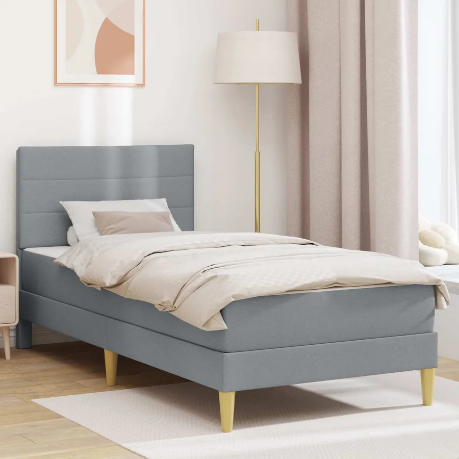 Cadre de lit Gris clair 100 x 200 cm Polyester