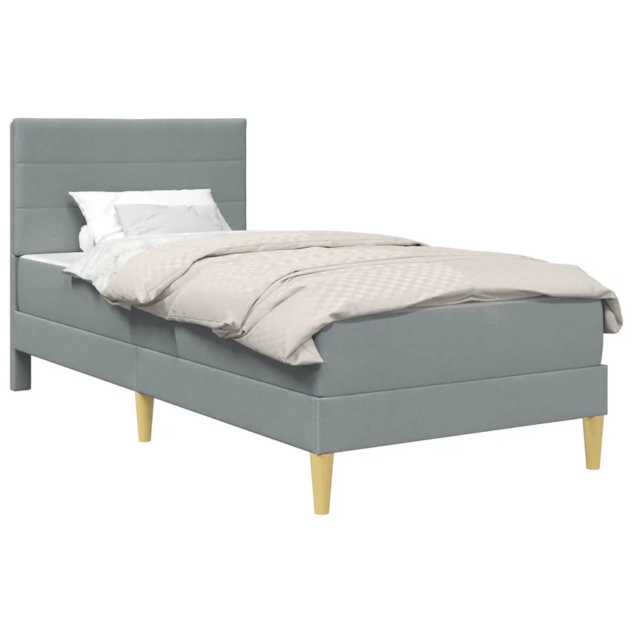 Cadre de lit Gris clair 100 x 200 cm Polyester - 2
