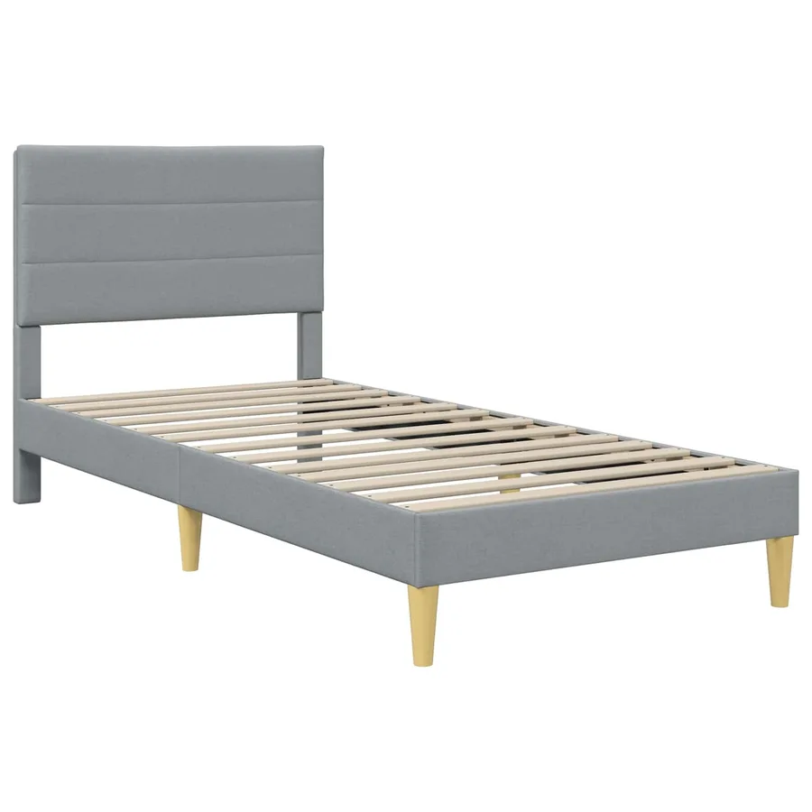 Cadre de lit Gris clair 100 x 200 cm Polyester - 4