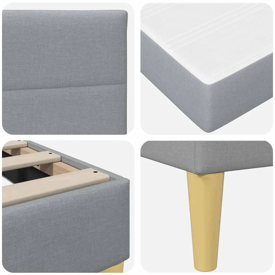 Cadre de lit Gris clair 100 x 200 cm Polyester - 9