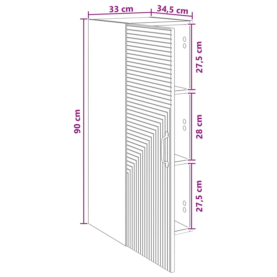 Armoire Murale Chêne Sonoma 33 x 34,5 x 90 cm Bois d'ingénierie - 9