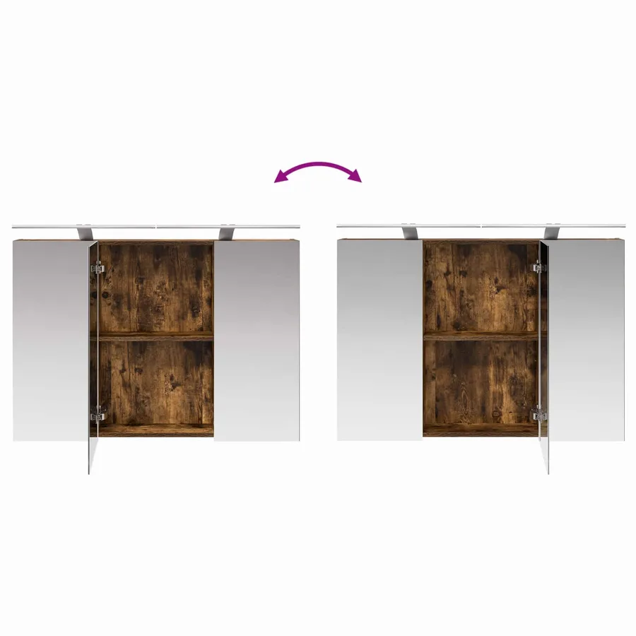 Ensemble de mobilier de salle de bain 6 pcs Chêne fumé - 15