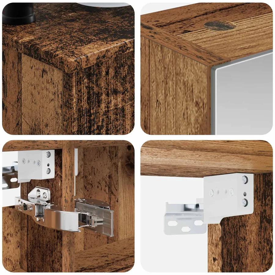 Ensemble de mobilier de salle de bain 6 pcs Bois ancien - 8