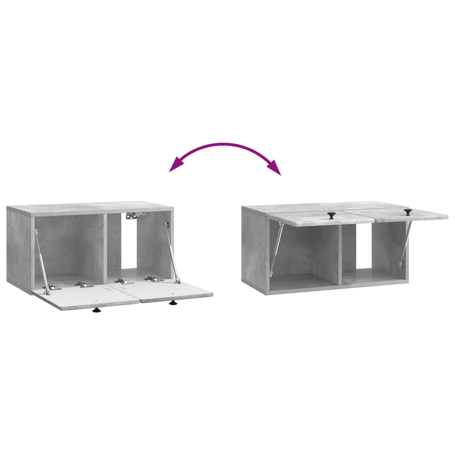 Meuble TV mural 59,5 x 31 x 30 cm Gris béton Bois d'ingénierie - 10