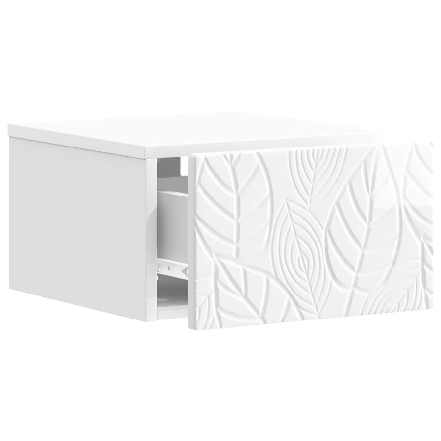 Table d'appoint murale Blanc brillant 34,5 x 33 x 20 cm - 3