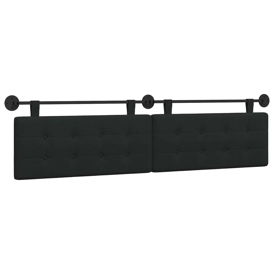 Tête de lit suspendue Noir Tissu - 2