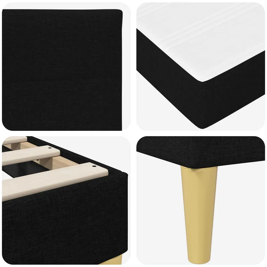 Cadre de lit Noir 80 x 200 cm Polyester - 9