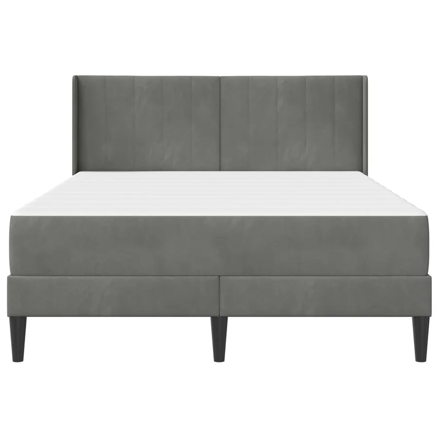 Cadre de lit avec matelas Gris foncé 140 x 200 cm Velours - 6