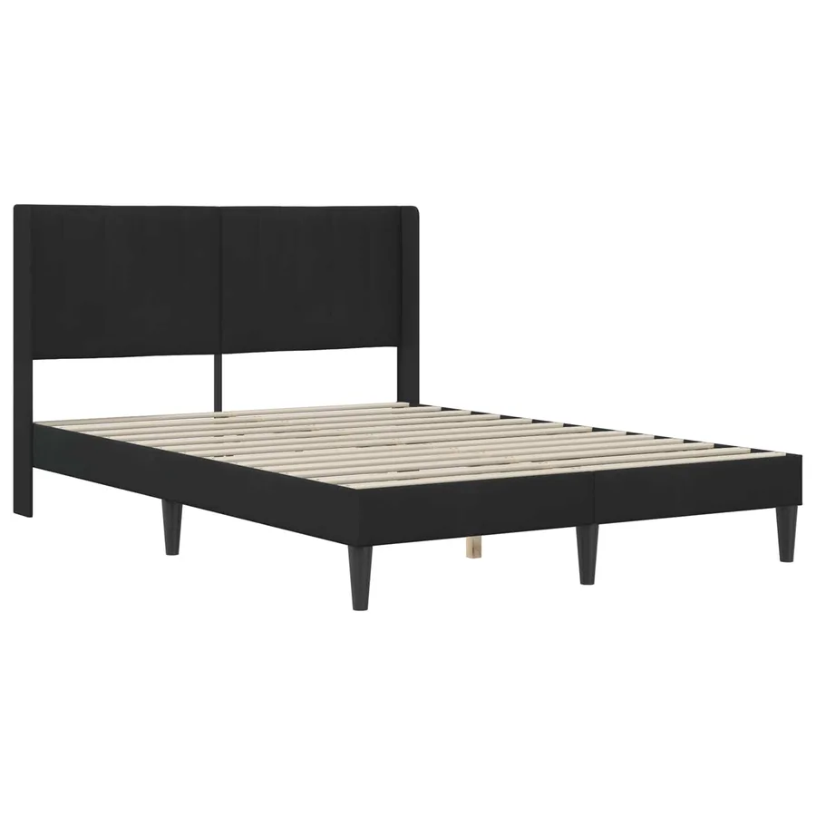 Cadre de lit avec matelas Noir 160 x 200 cm Velours - 4