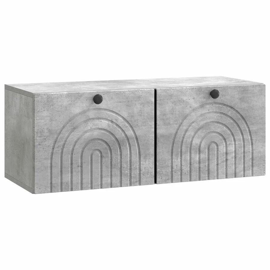 Meuble TV mural Gris béton 78,5 x 31 x 30 cm Bois d'ingénierie - 2