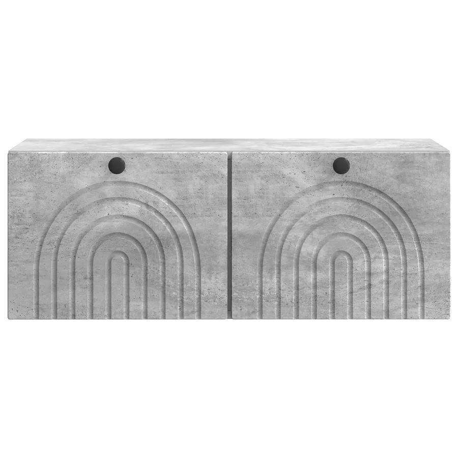 Meuble TV mural Gris béton 78,5 x 31 x 30 cm Bois d'ingénierie - 6