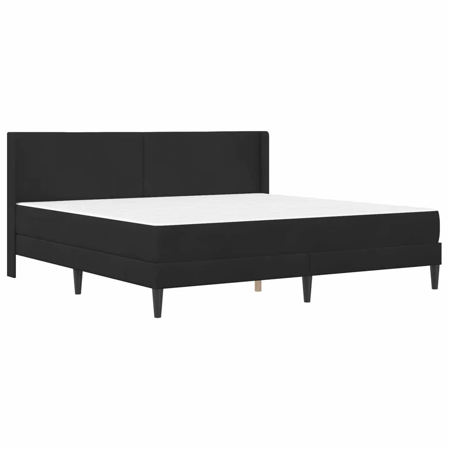 Cadre de lit avec matelas Noir 200 x 200 cm Velours - 3