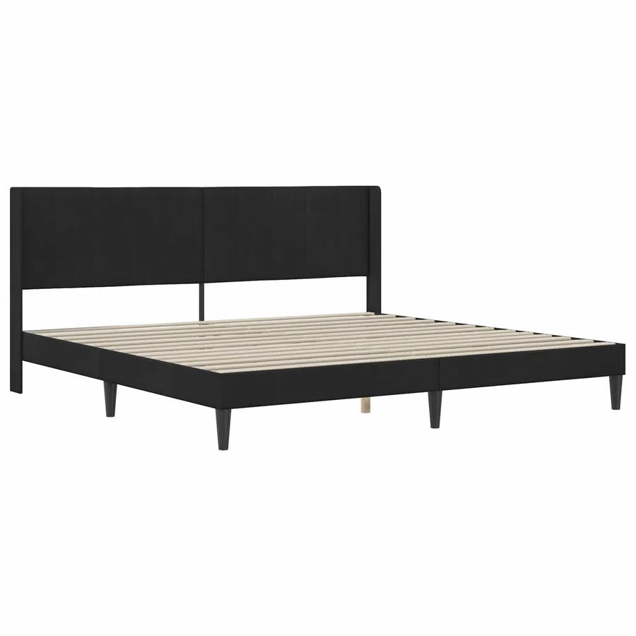 Cadre de lit avec matelas Noir 200 x 200 cm Velours - 4