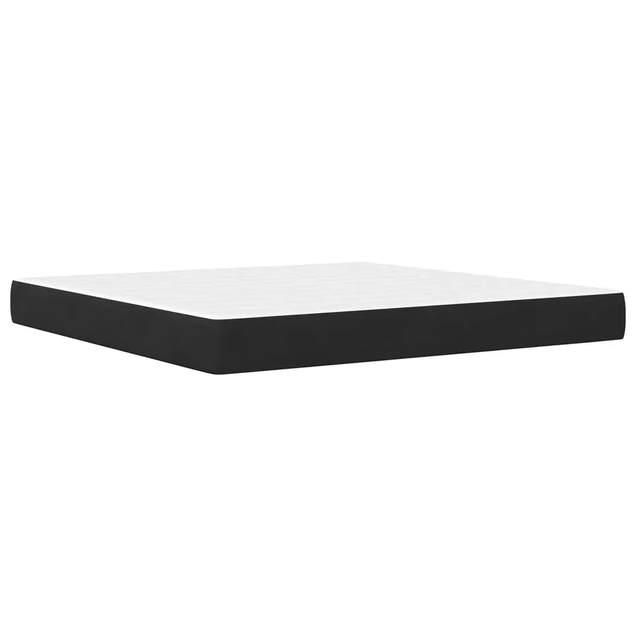 Cadre de lit avec matelas Noir 200 x 200 cm Velours - 5