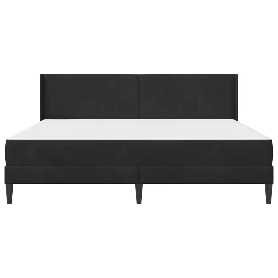Cadre de lit avec matelas Noir 200 x 200 cm Velours - 6
