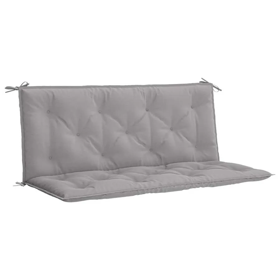 Coussin de banc de jardin gris 120x(50+50)x7 cm tissu oxford - 2