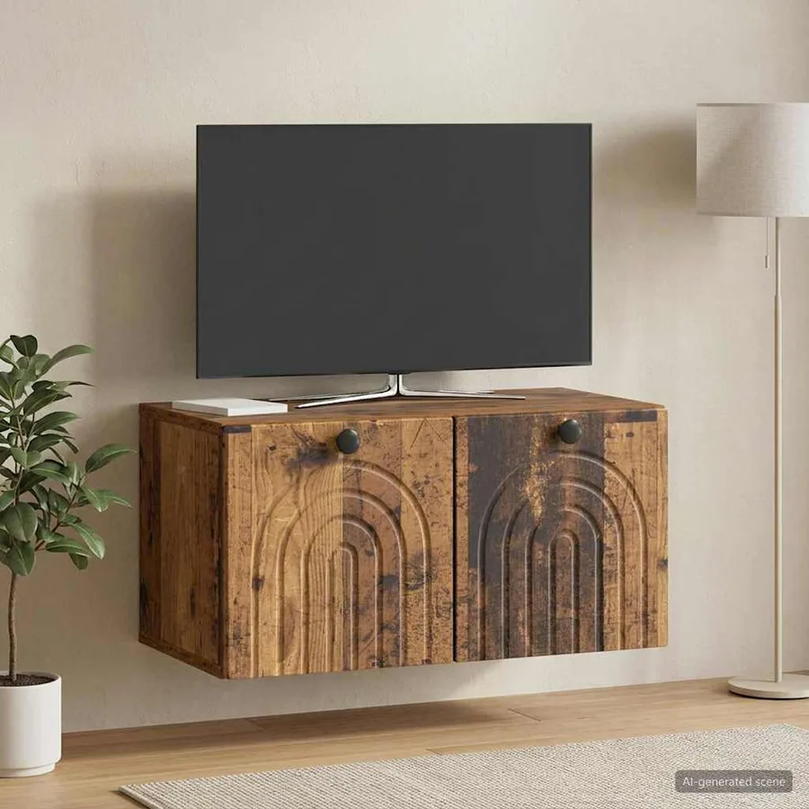 Meuble TV mural Bois ancien 59,5 x 31 x 30 cm Bois d'ingénierie - 4
