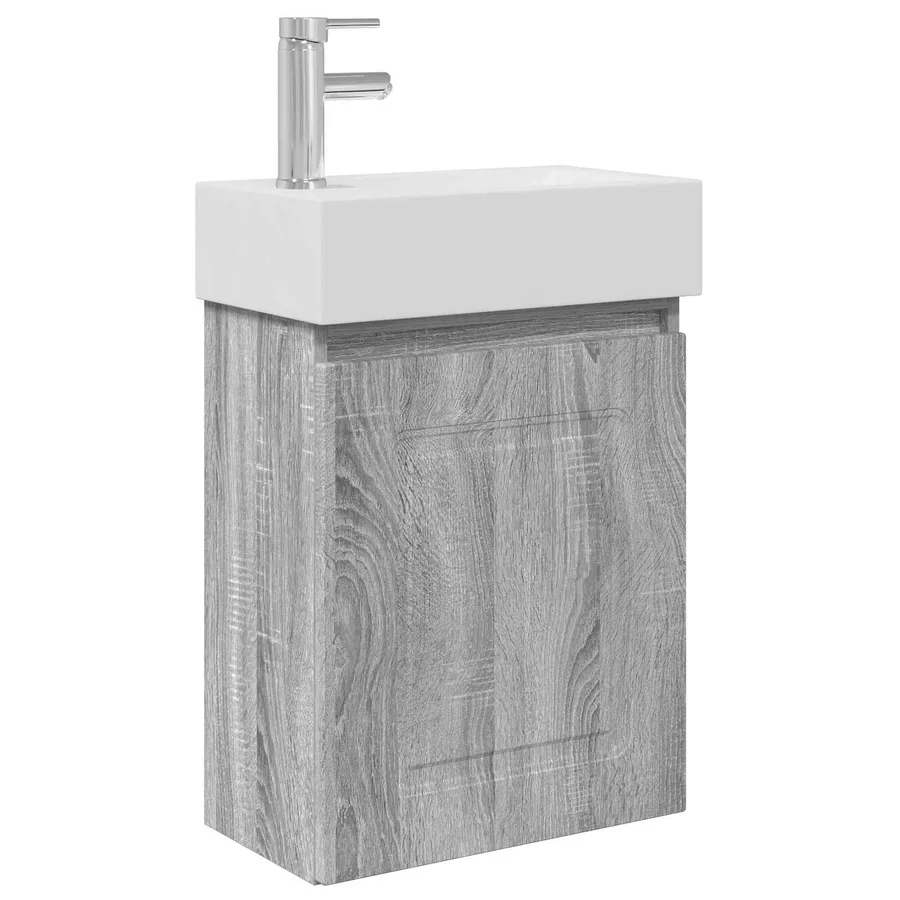 Meuble de salle de bain avec robinet Sonoma gris - 2
