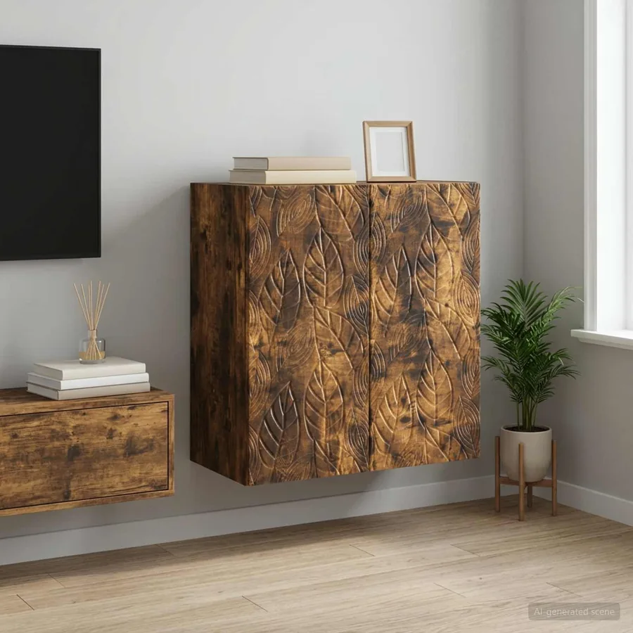 Armoire Murale Chêne fumé 59 x 31 x 60 cm Bois d'ingénierie