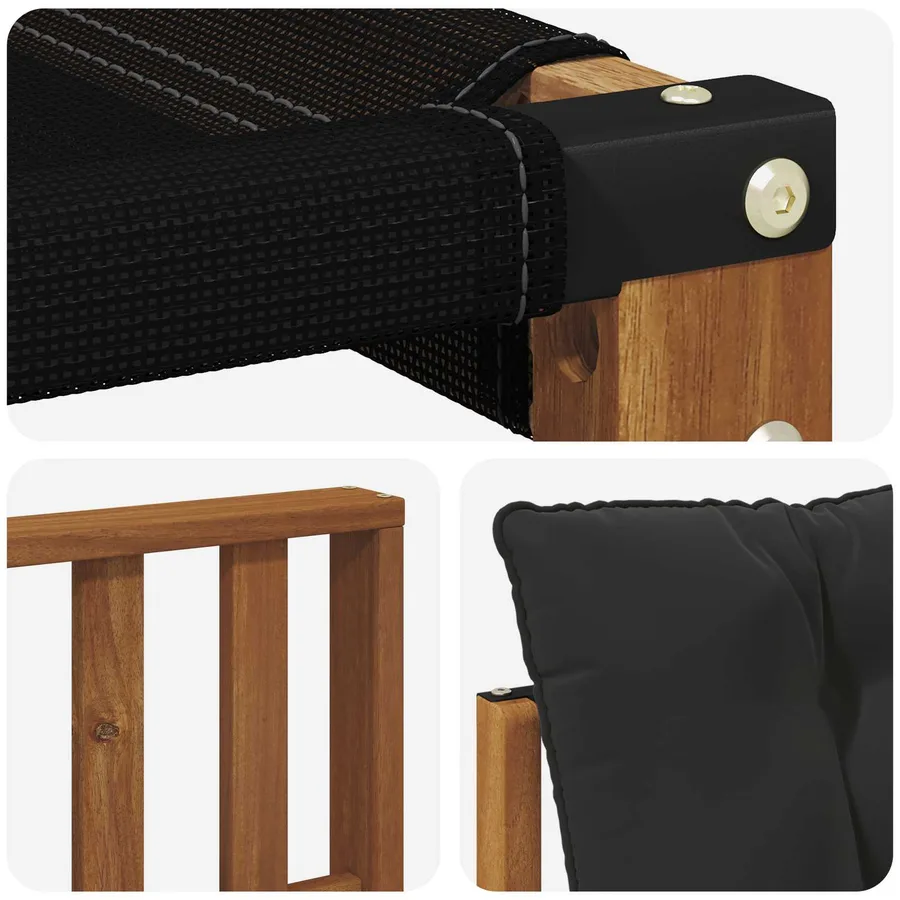 Ensemble de canapés d'extérieur 4 pcs Naturel et Noir - 7