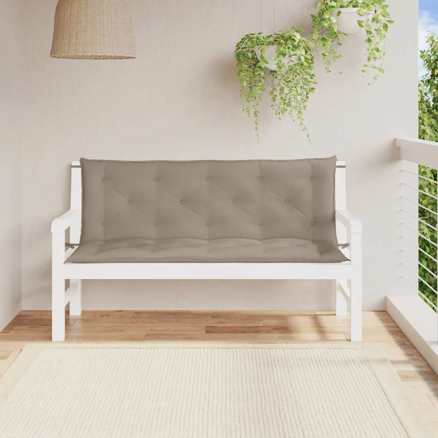 Coussin de banc de jardin taupe 150x(50+50)x7 cm tissu oxford - 4