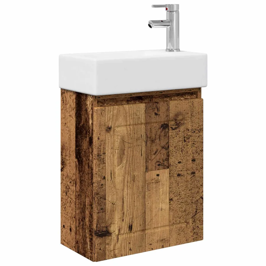 Meuble de salle de bain avec robinet Bois ancien - 2