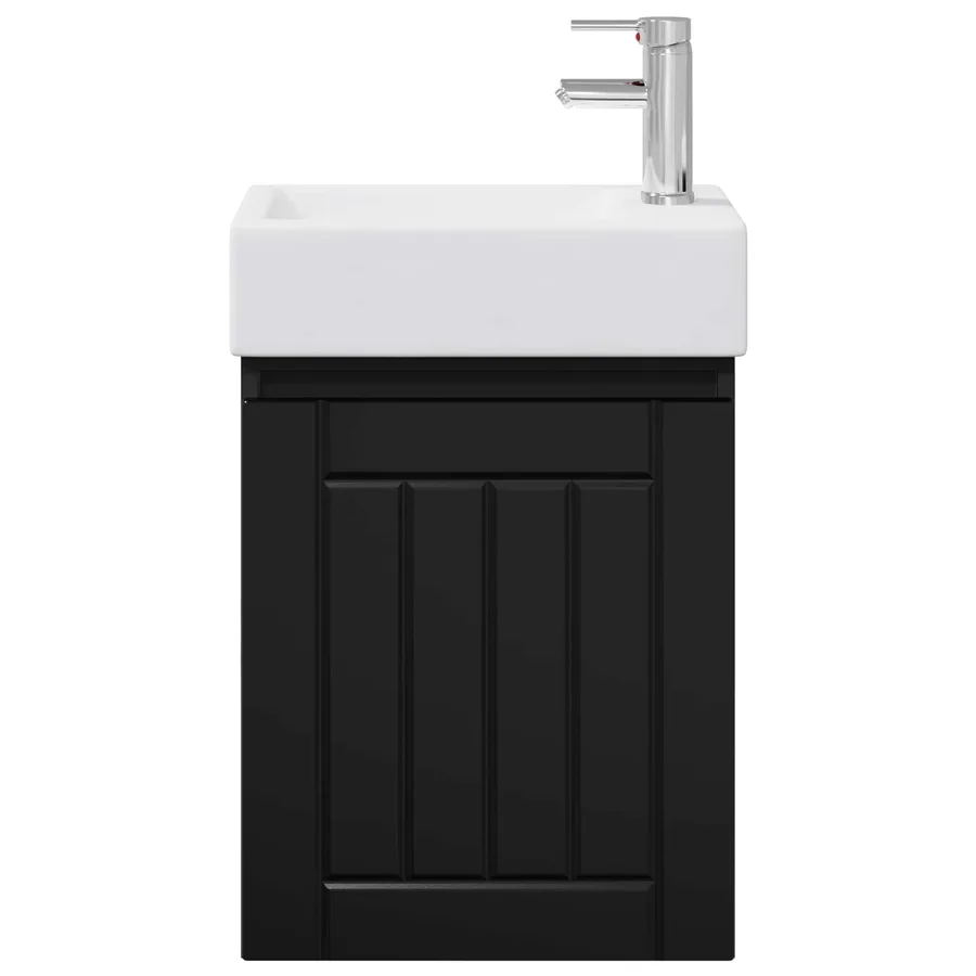 Meuble de salle de bain avec robinet Noir 45,5 x 25,5 x 84 cm - 5