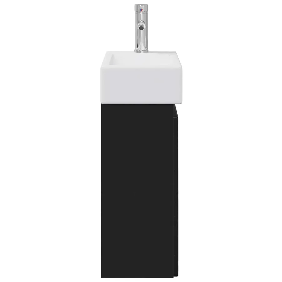 Meuble de salle de bain avec robinet Noir 45,5 x 25,5 x 84 cm - 6