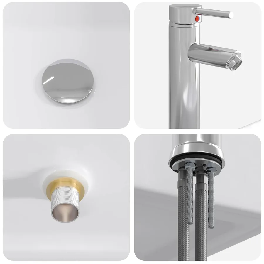 Lavabo de salle de bains Chrome 49 x 37 x 14 cm métal - 8