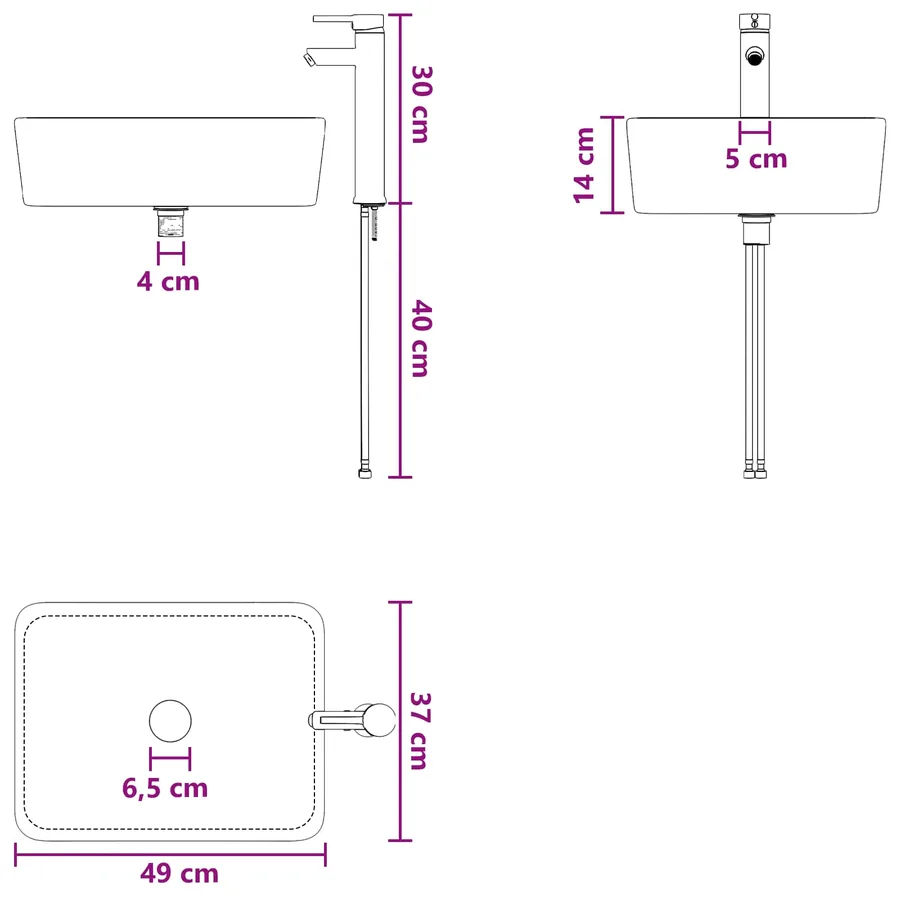 Lavabo de salle de bains Chrome 49 x 37 x 14 cm métal - 9