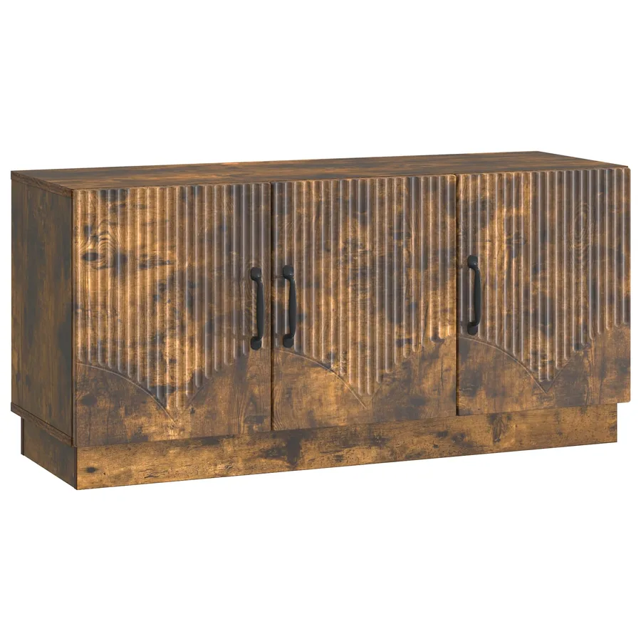 Meuble TV Chêne fumé 99 x 34,5 x 47 cm Bois d'ingénierie - 2